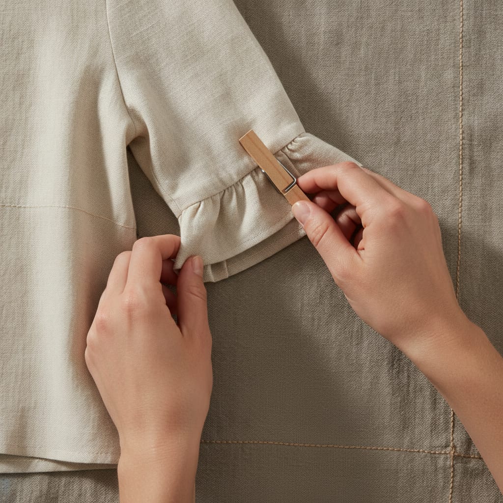 Detailopname van stof en stiksel bij daglicht — bij het artikel over foto's kleding uploaden en bewerken