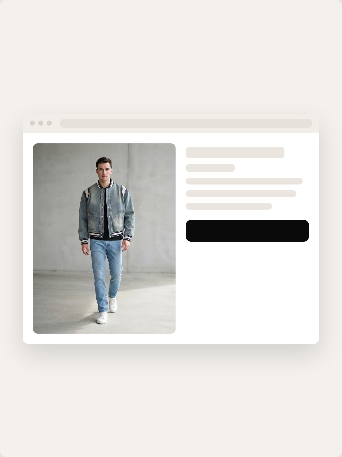 De neutrale catalogusfoto op de plek van het hoofdbeeld in een productpagina-kader