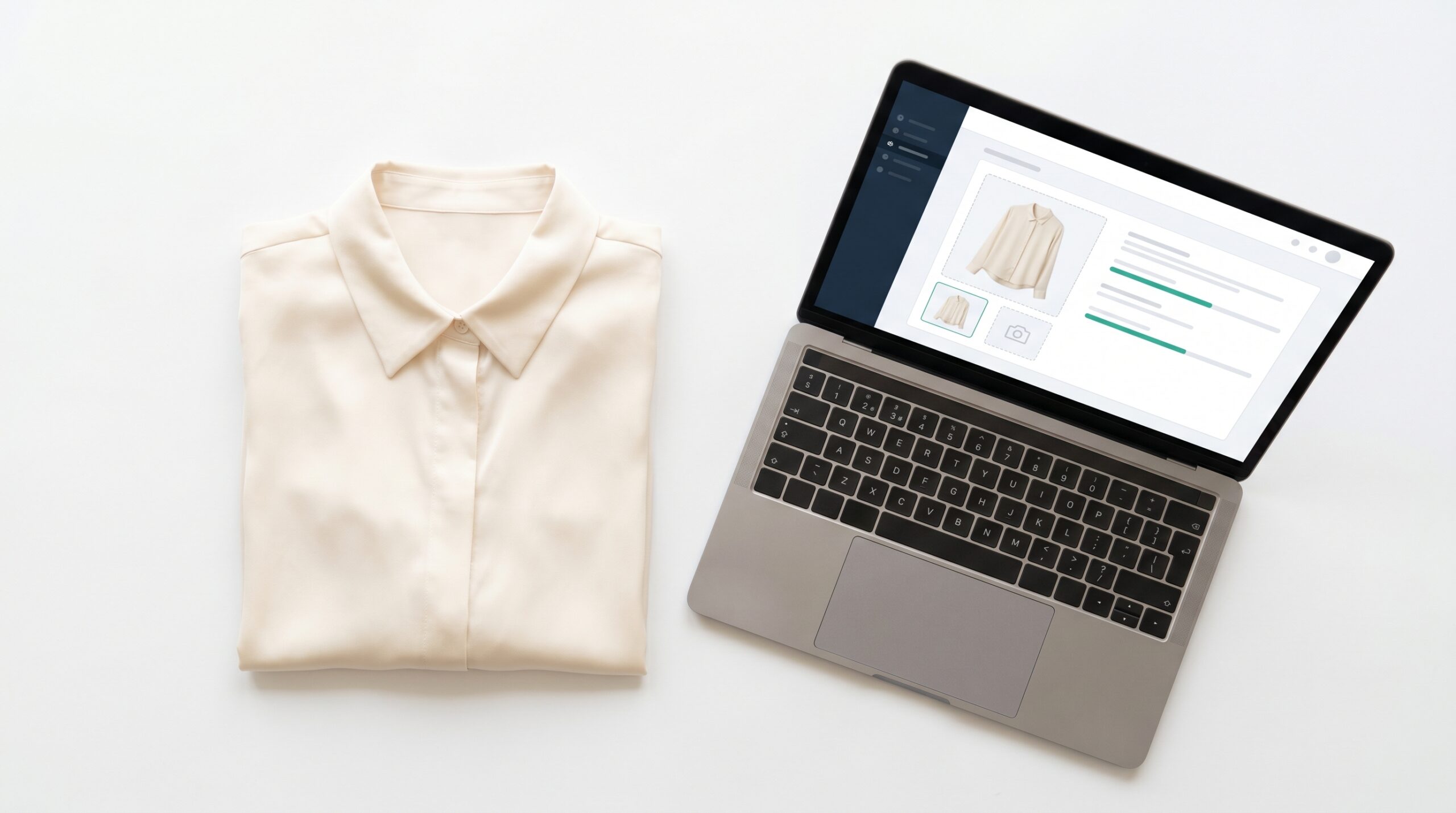 productfoto's laten maken — Kledingstuk uploaden om productfoto's te laten maken via een online dashboard