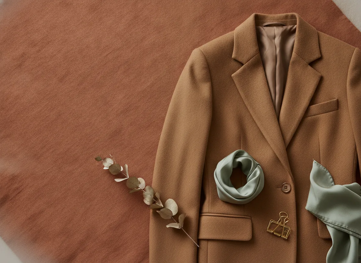 Unieke productfoto van een camel blazer als alternatief voor generieke leveranciersbeelden in Google